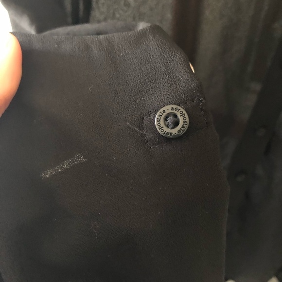 Aeropostale Black Sheer Button-down Shirt - Picture 6 of 9